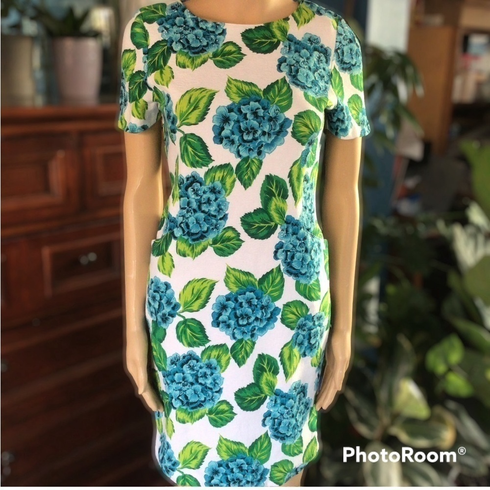 Adrienne Vittadine Floral 100% Cotton Summer Dress Size 4
